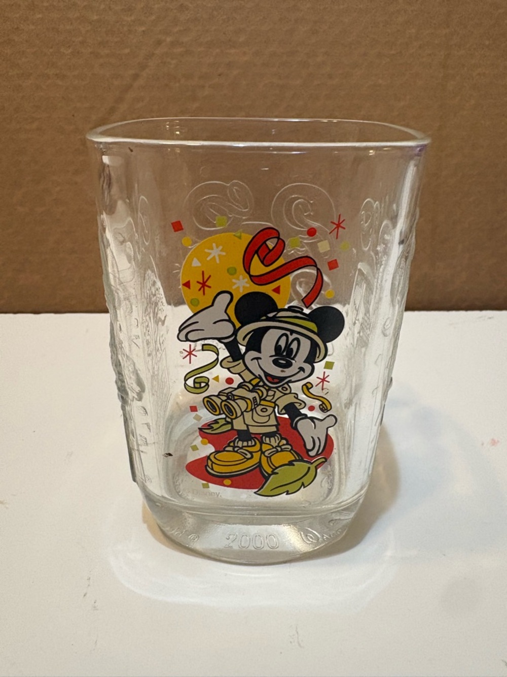 Vtg. 2000 McDonalds Walt Disney World Mickey Mouse Safari Glass (Animal Kingdom)